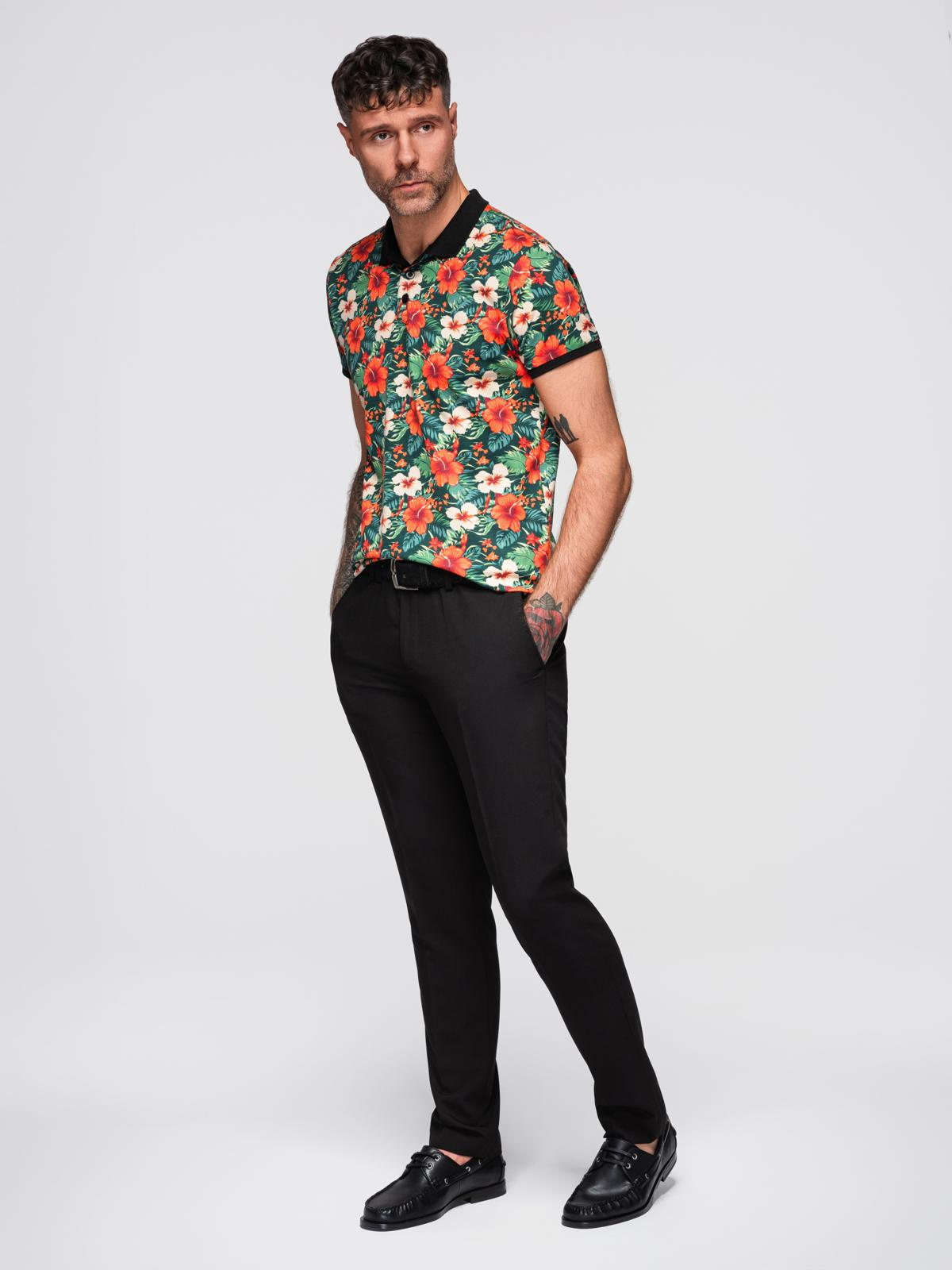 Meeste lillemustriga polosärk Ombre Clothing - Image 13