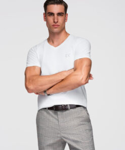 Meeste V-kaelusega T-särk Ombre Clothing