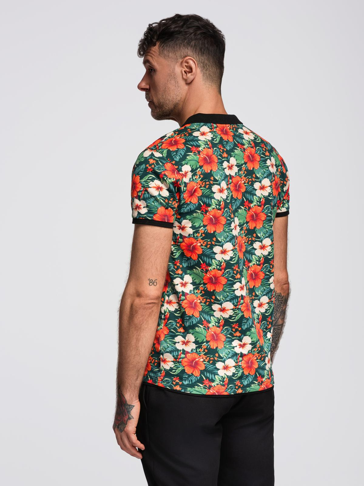 Meeste lillemustriga polosärk Ombre Clothing - Image 14