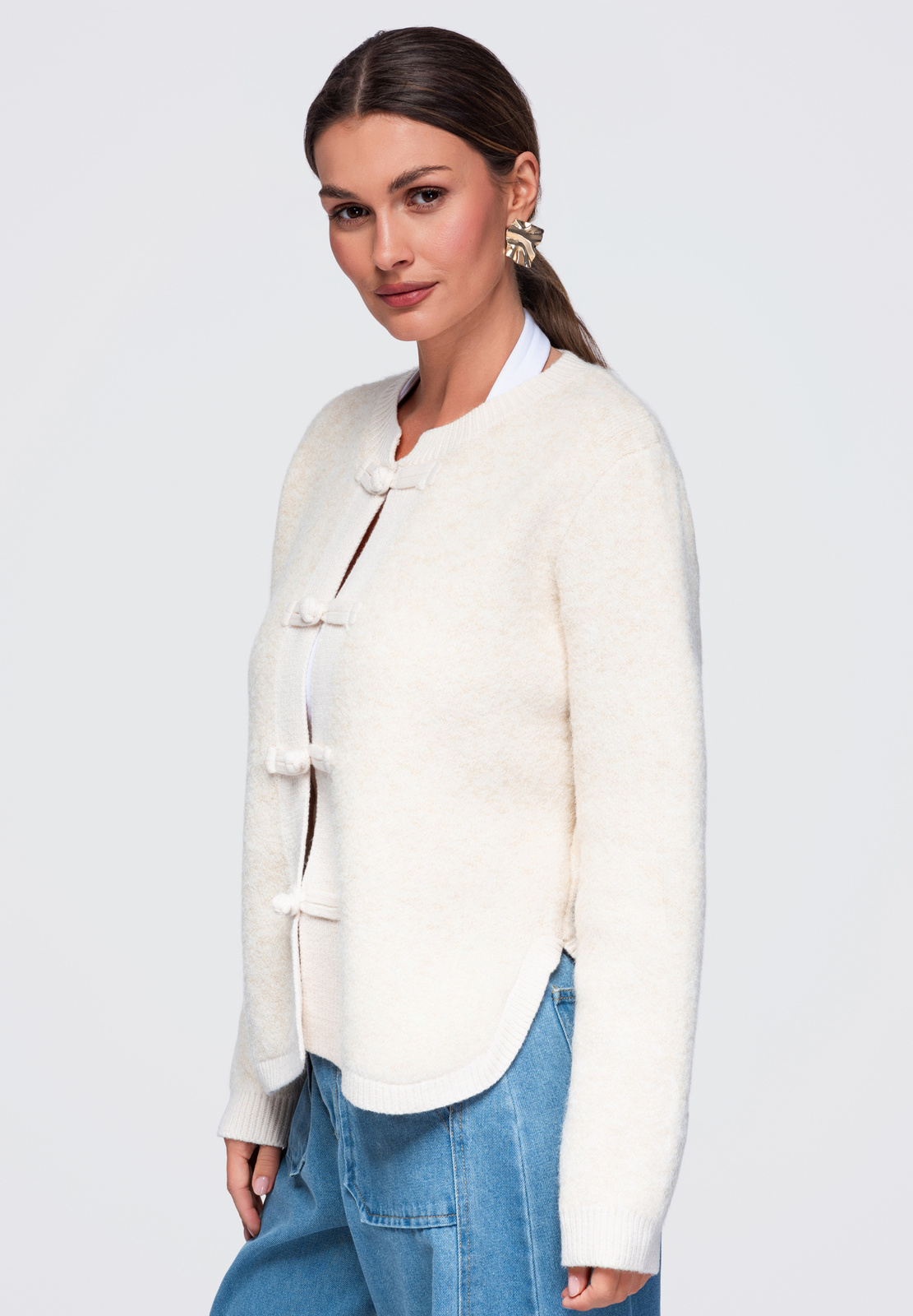 Ombre Clothing naiste nööpkinnisega kootud kampsun - Image 1