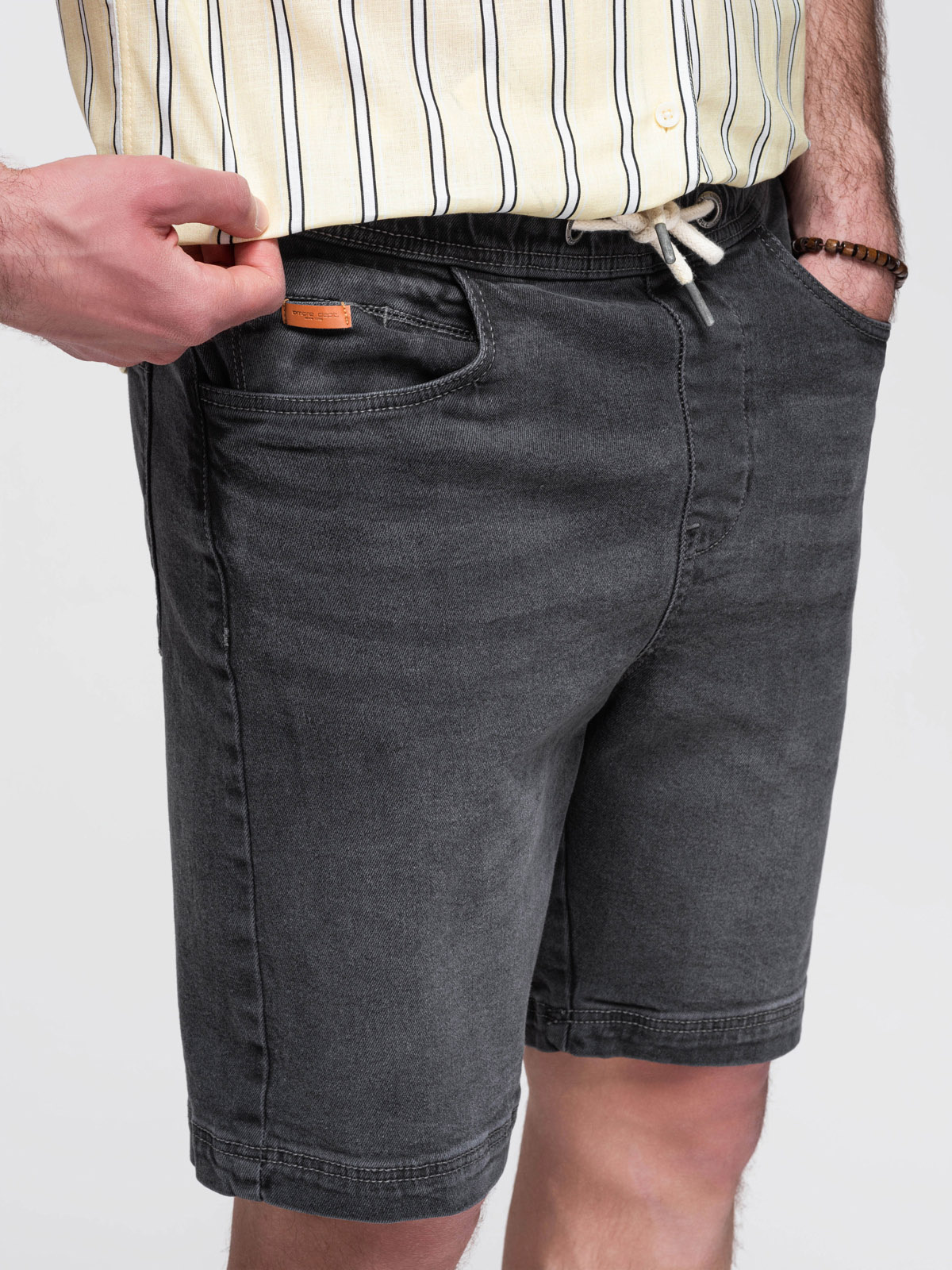 Ombre Clothing meeste teksalühikesed püksid nööriga vöökohaga - Image 22