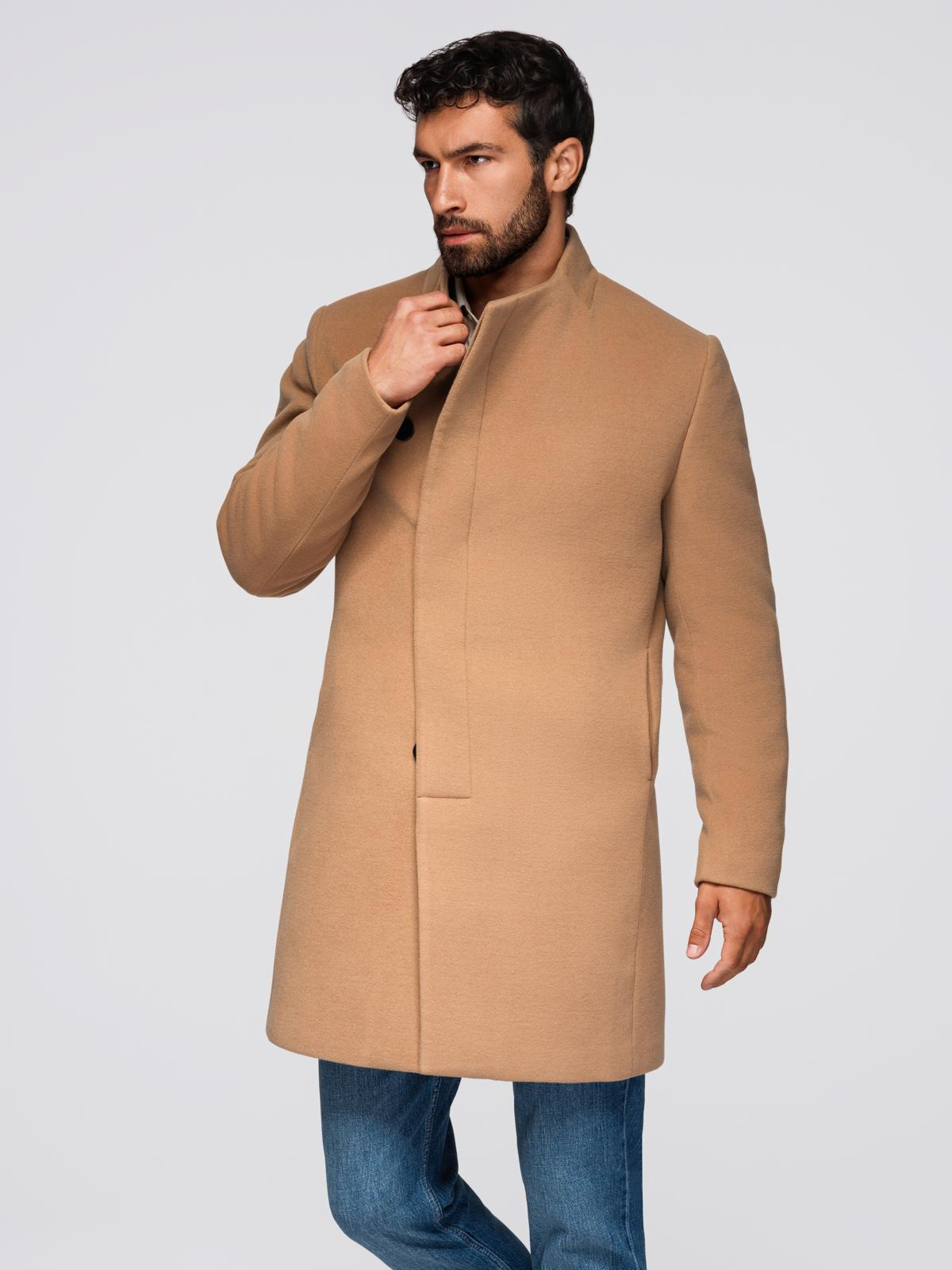 Ombre Clothing meeste poolpikk mantel püstkrae ja nööpidega - Image 33