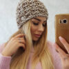 Naiste kootud talvemüts tutiga Kesi - Thumbnail Image 4