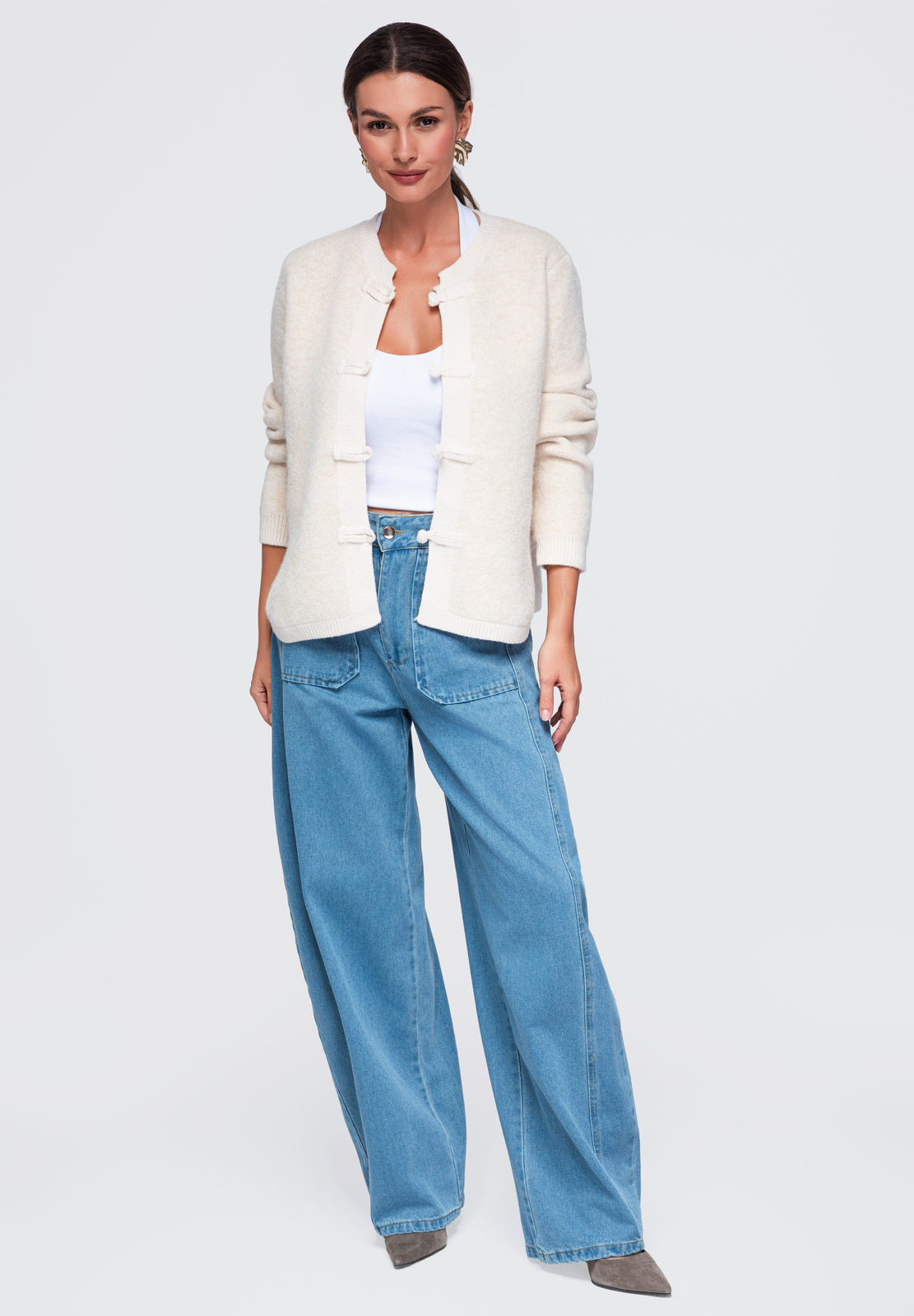 Ombre Clothing naiste nööpkinnisega kootud kampsun - Image 6