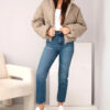 Lühike tepitud naiste jakk Kesi laiade varrukatega - Thumbnail Image 34