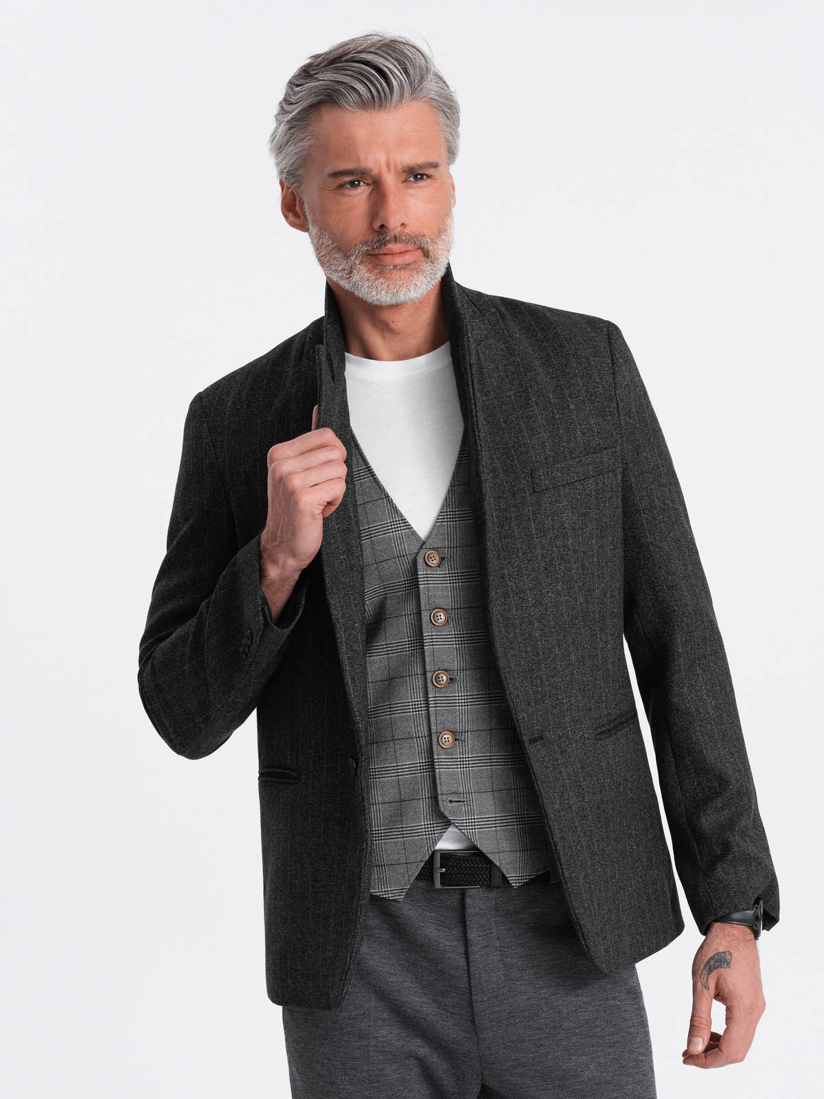 Ombre Clothing meeste triibuline žakaarjakk - Image 1
