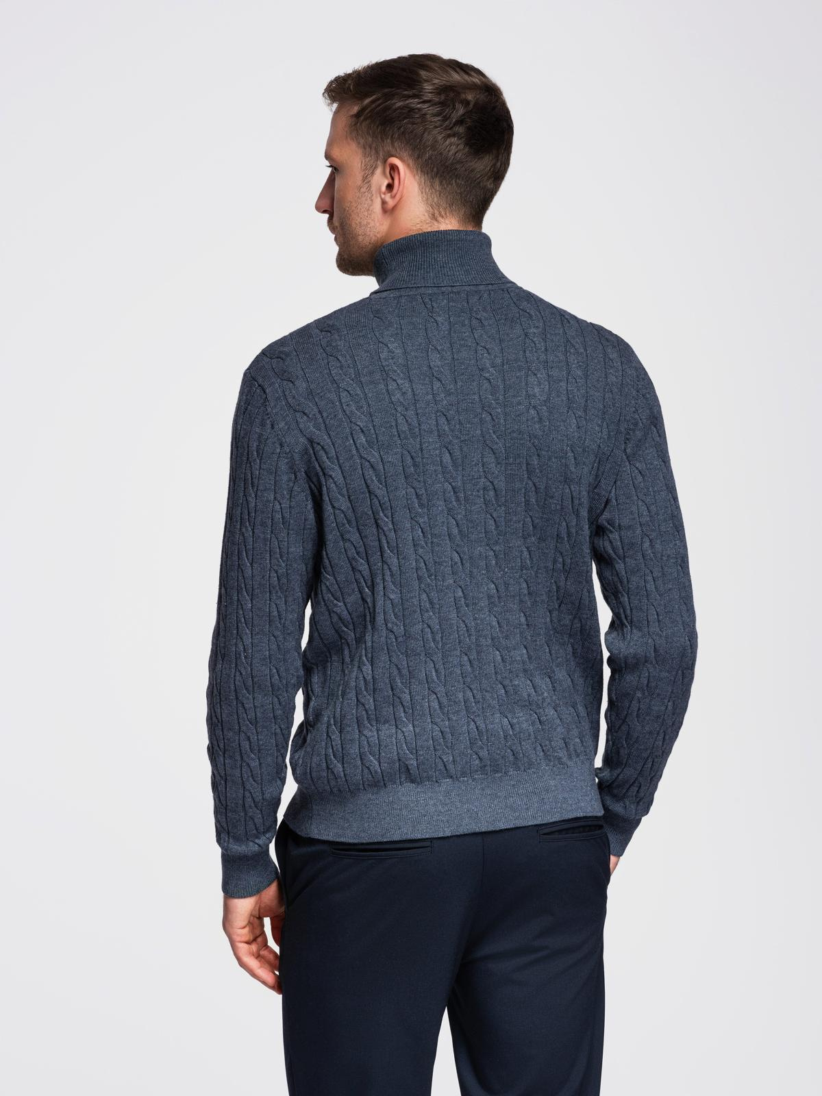 Meeste palmikkoes kootud rullkaelusega kampsun Ombre Clothing - Image 13