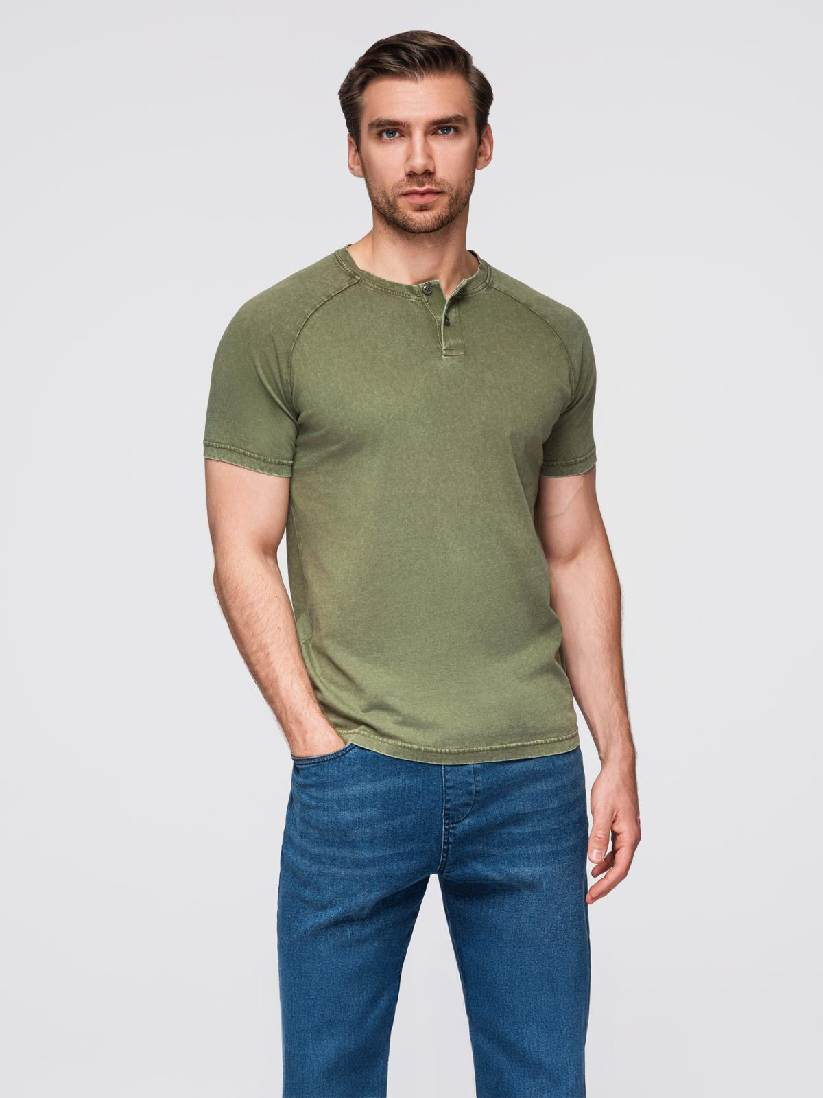 Ombre Clothing meeste nööpidega Henley T-särk - Image 25
