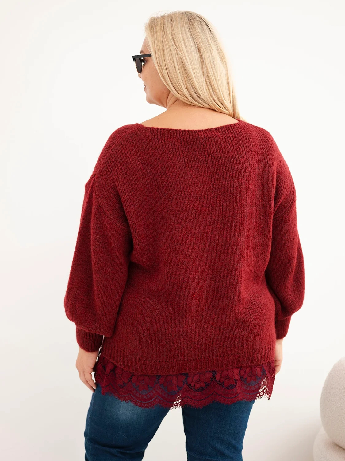 Naiste plus-size kampsun pitsäärega - Image 31