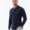 Meeste pikkade varrukatega särk püstkraega Ombre Clothing - Thumbnail Image 16