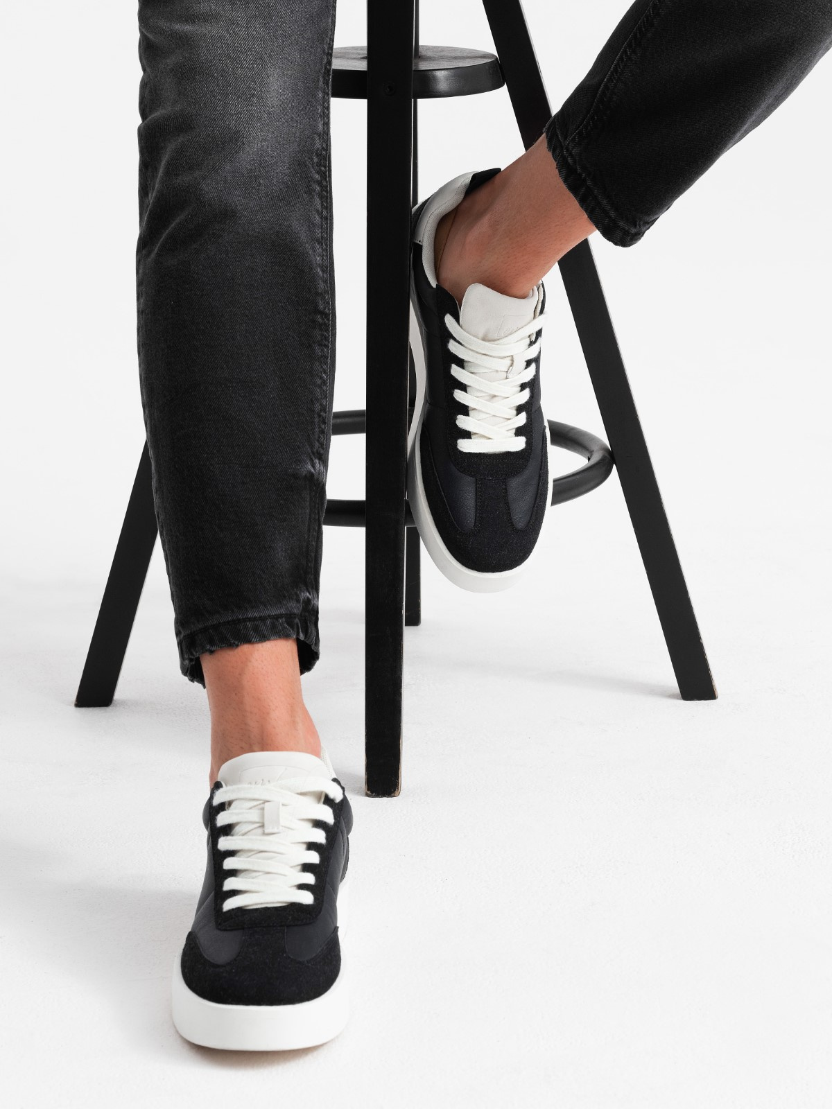 Ombre Clothing meeste vabaajajalatsid kunstseemisnahast detailidega - Image 10