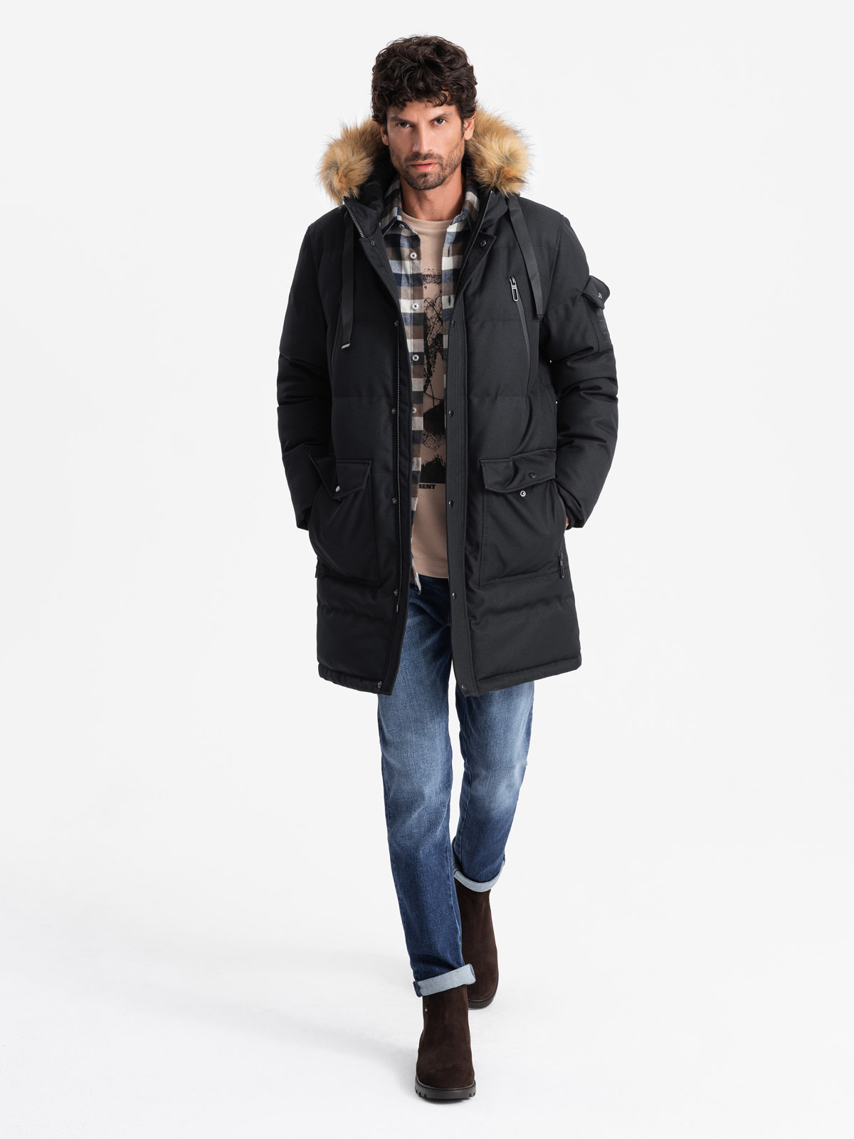 Ombre Clothing meeste talvejope kapuutsiga - Image 13