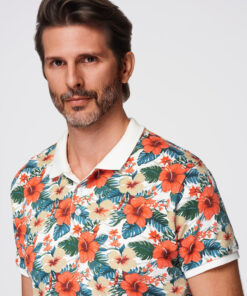 Meeste lillemustriga polosärk Ombre Clothing