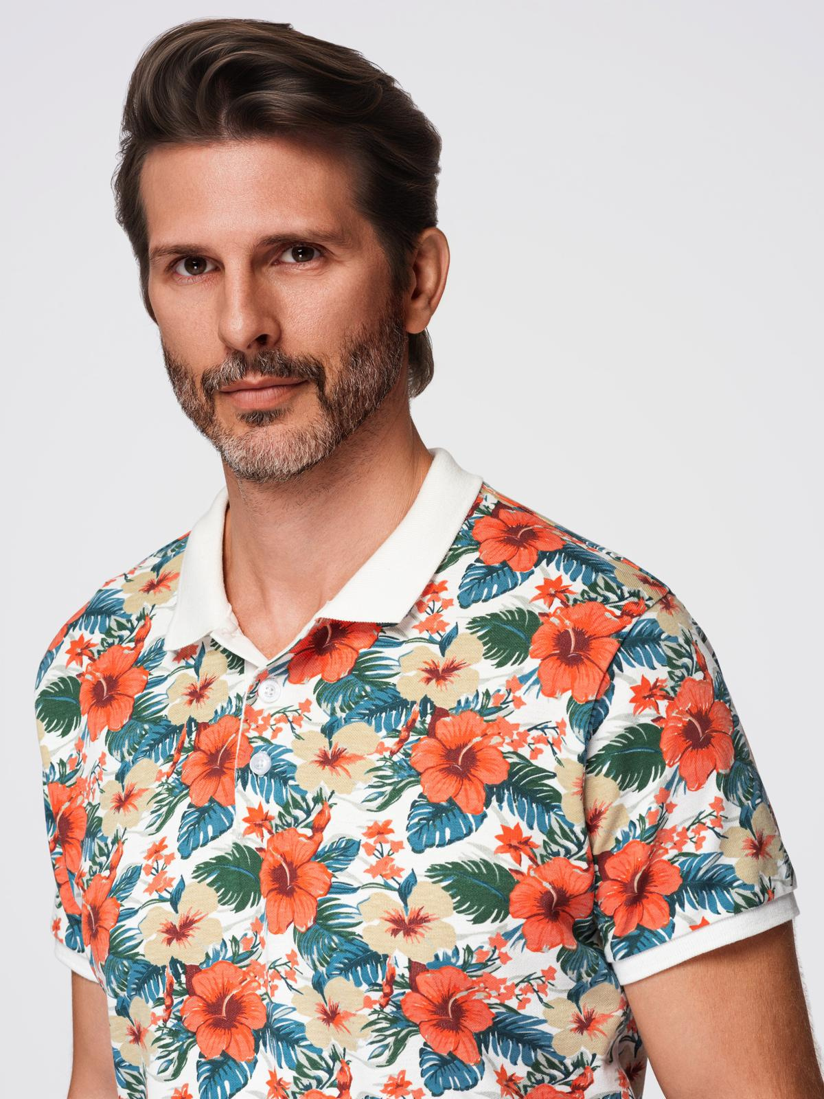 Meeste lillemustriga polosärk Ombre Clothing - Image 1