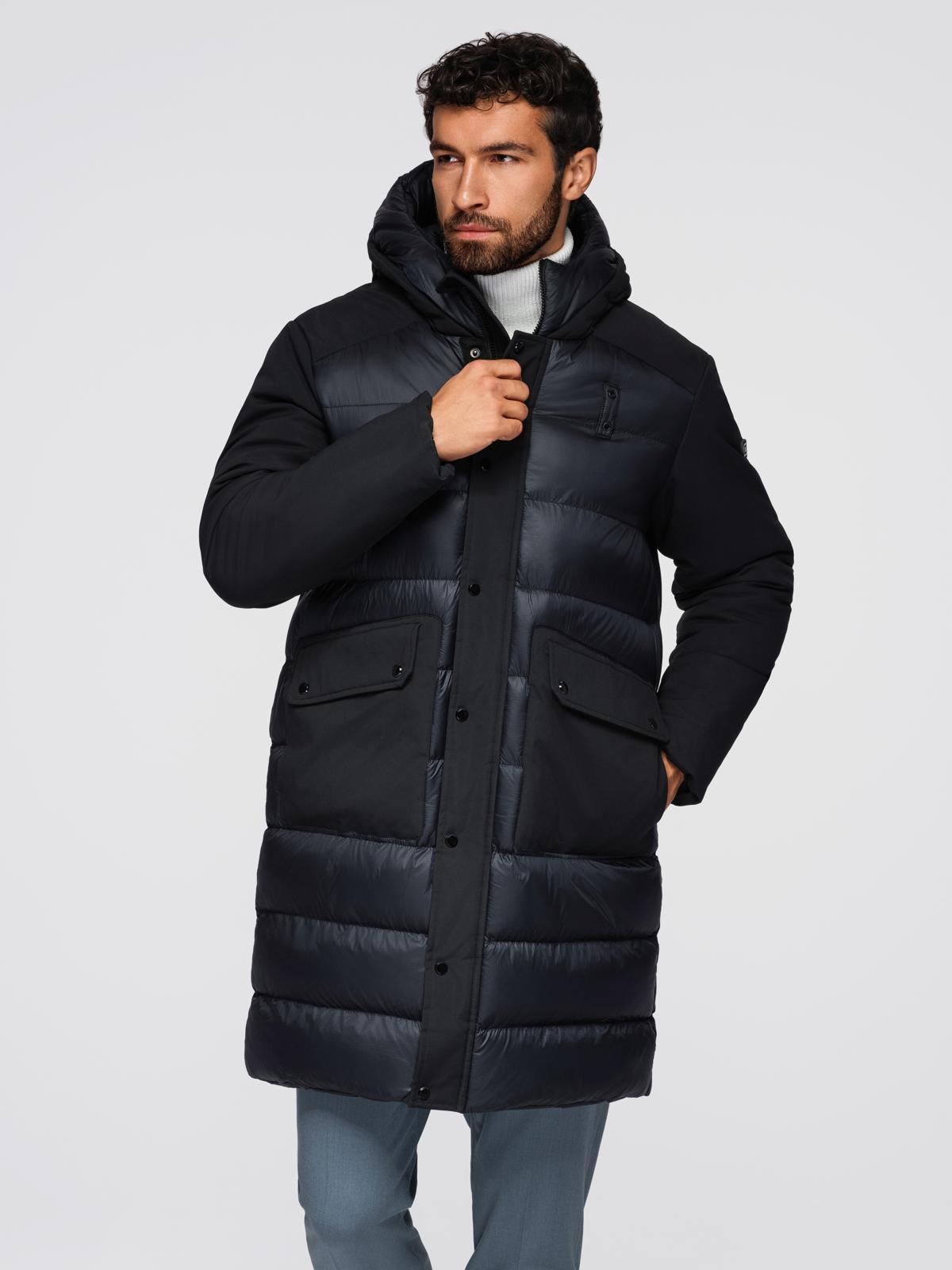 Meeste kapuutsiga tepitud pikem jope Ombre Clothing - Image 1