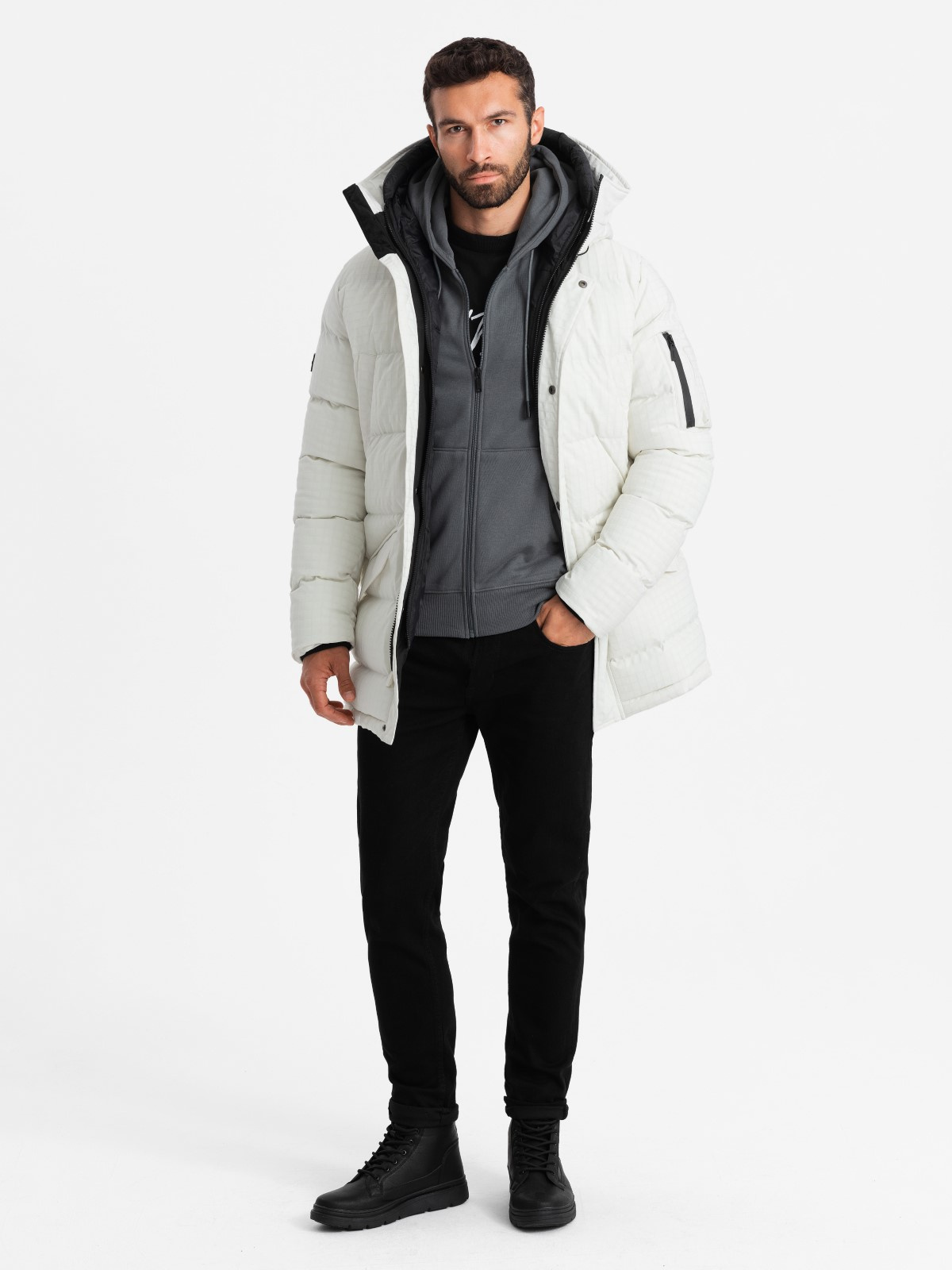 Meeste tepitud kapuutsiga jope Ombre Clothing - Image 2