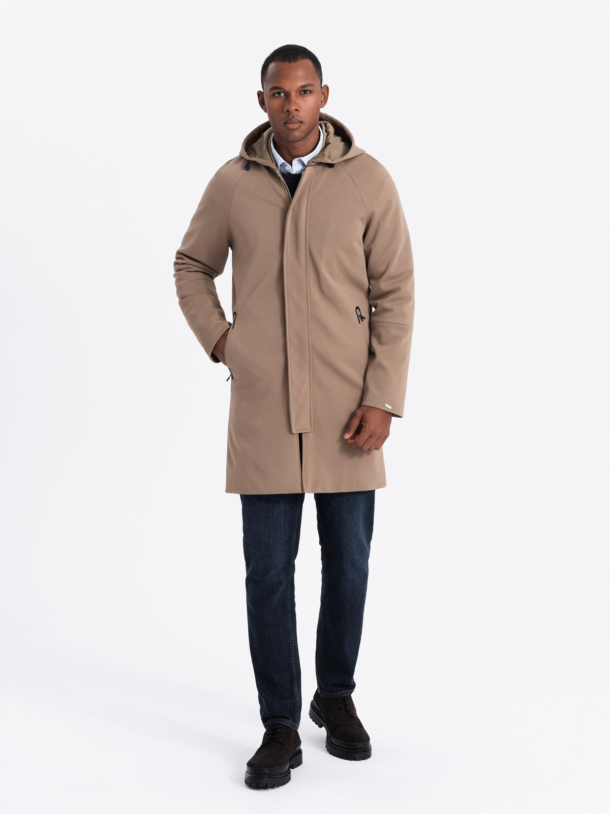 Ombre Clothing meeste kapuutsiga mantel - Image 3
