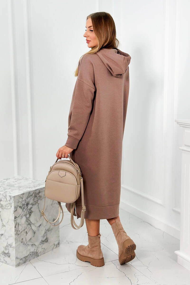 Pikk kapuutsi ja kängurutaskuga dresskleit - Image 16