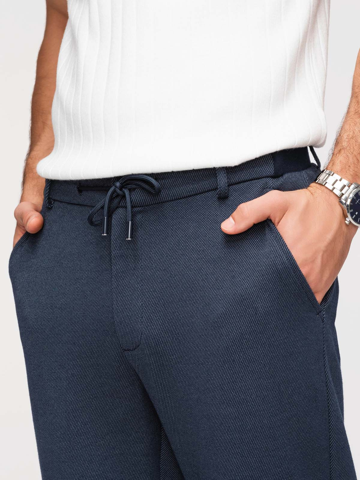 Meeste vabaaja CARROT FIT žakaarkootud püksid - tumesinised V1 OM-PACP-0292 - Image 4