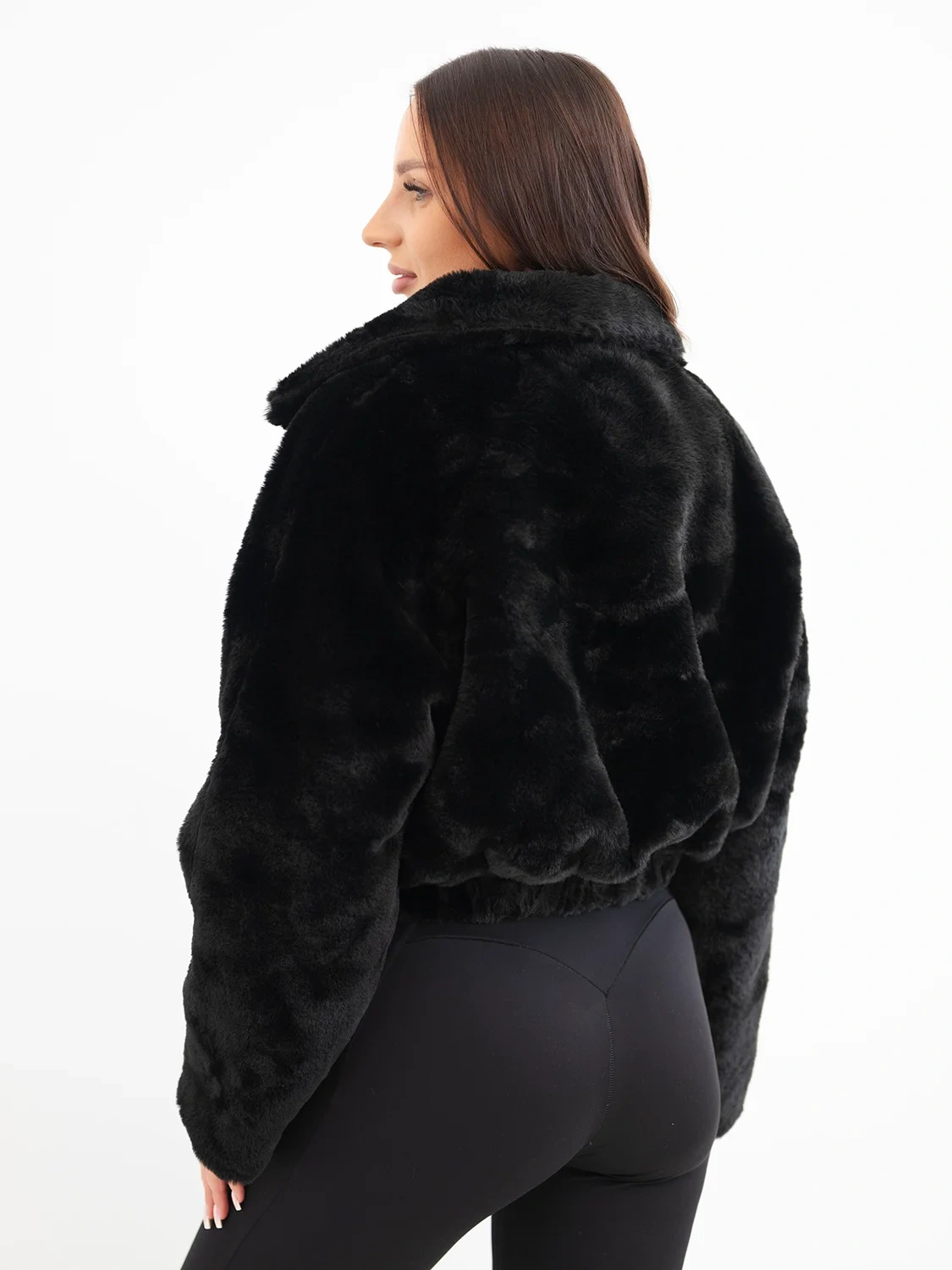 Naiste lühike karvane bomber-jakk kraega - Image 20