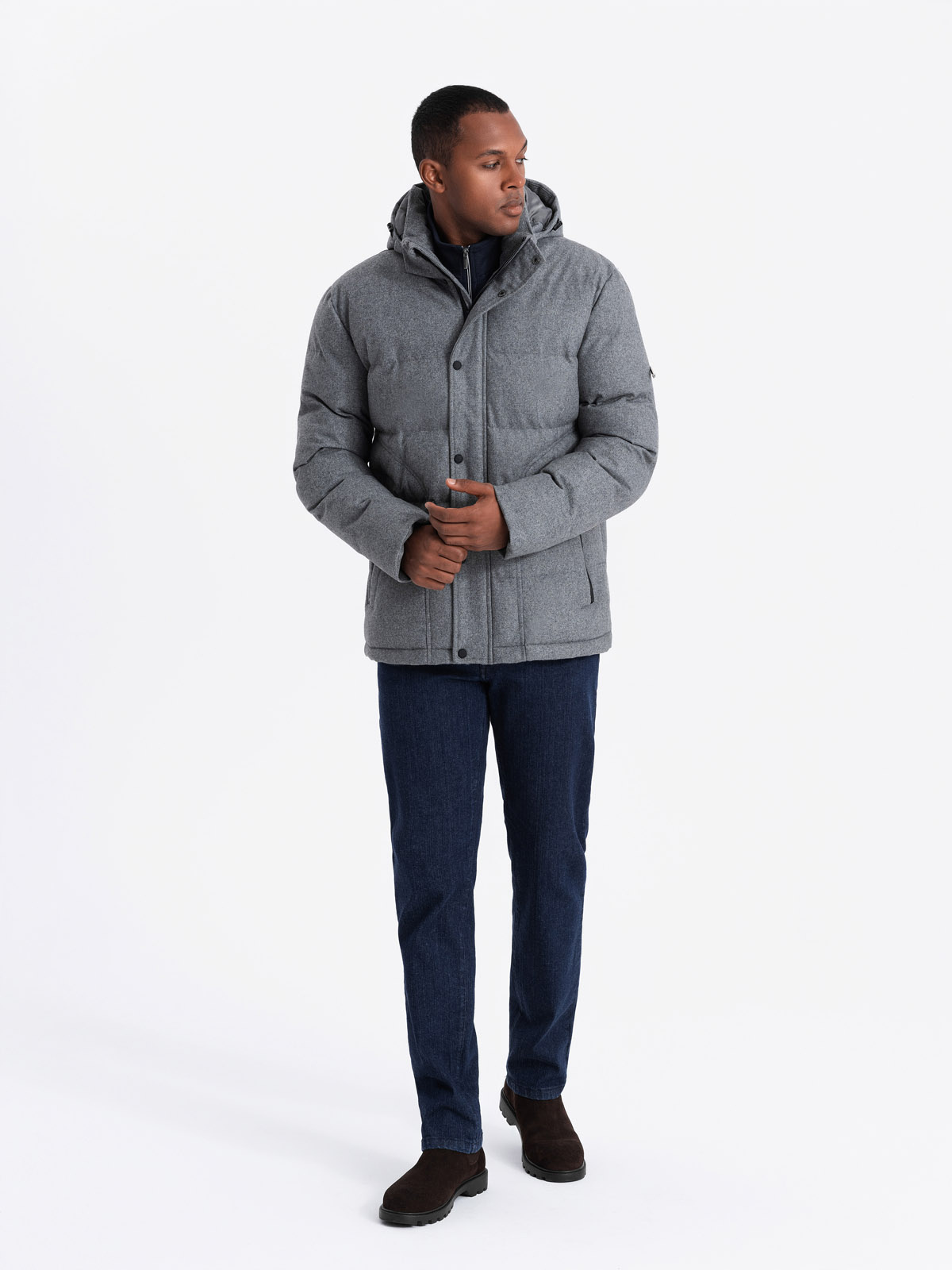 Meeste tepitud kapuutsiga jope Ombre Clothing - Image 34