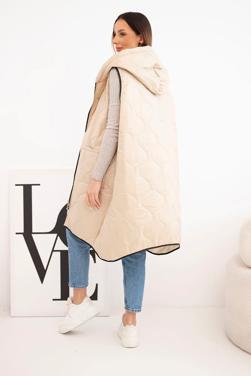 Pikk kapuutsiga tepitud naiste vest Kesi - Image 14