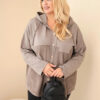 Plus Size naiste puuvillane nööpidega kapuutsiga pusa - Thumbnail Image 34