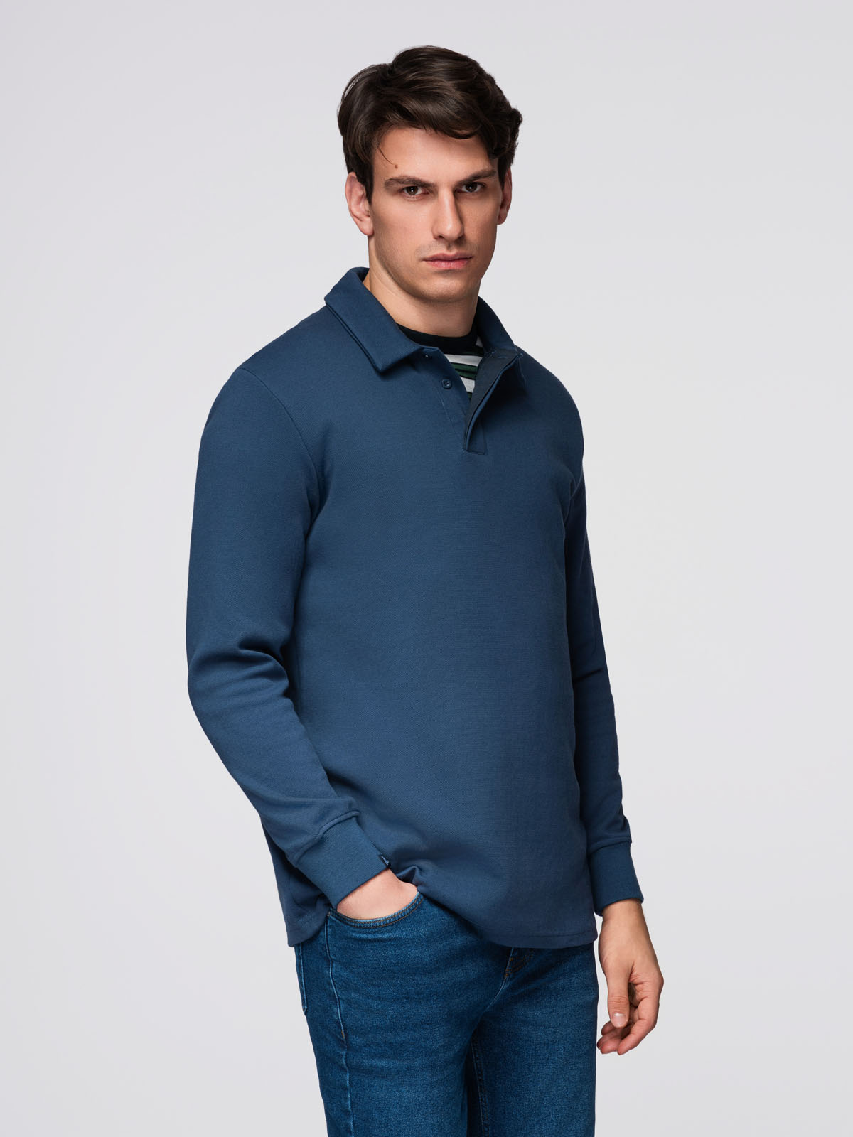 meeste polo kraega dressipluus - grafiit melange v1 om-ssnz-0149 - Image 15