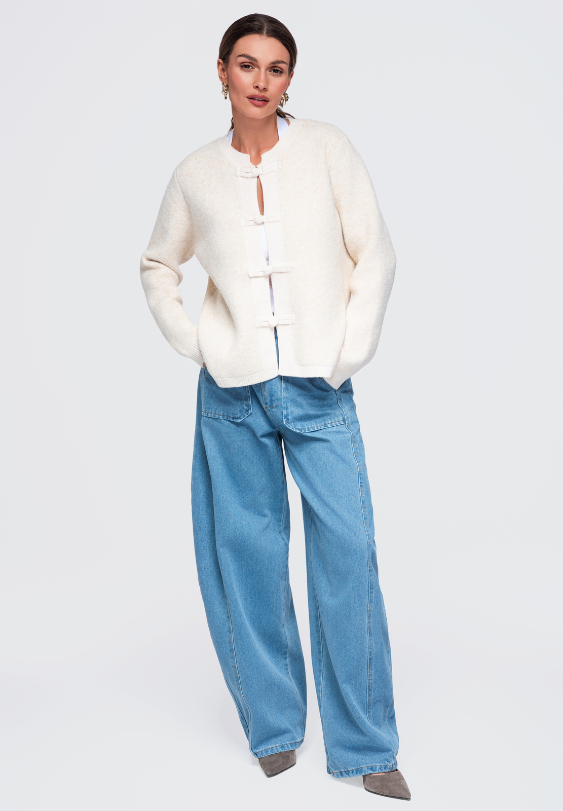 Ombre Clothing naiste nööpkinnisega kootud kampsun - Image 2