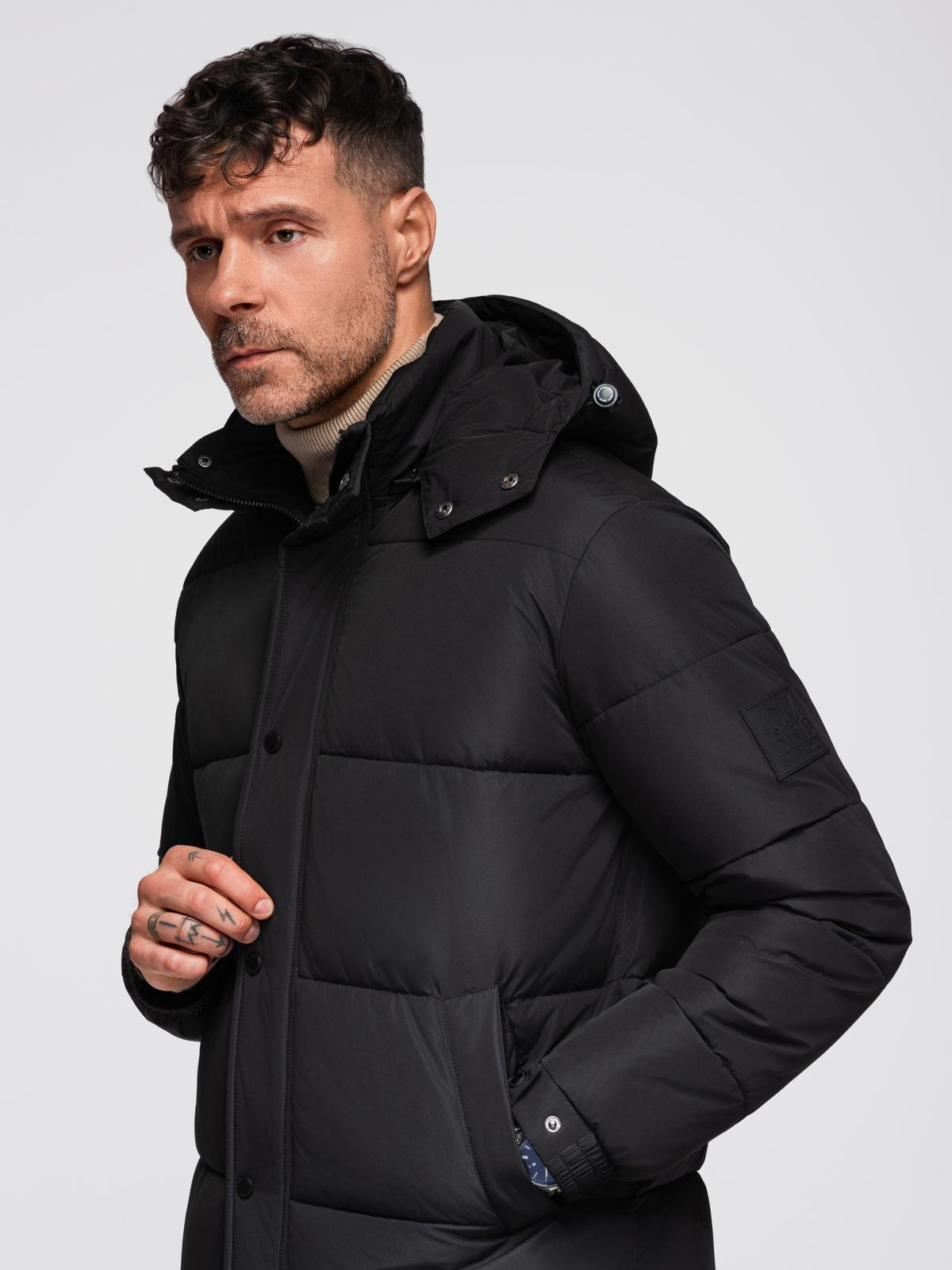 Meeste tepitud pikem talvejope kapuutsiga Ombre Clothing - Image 2