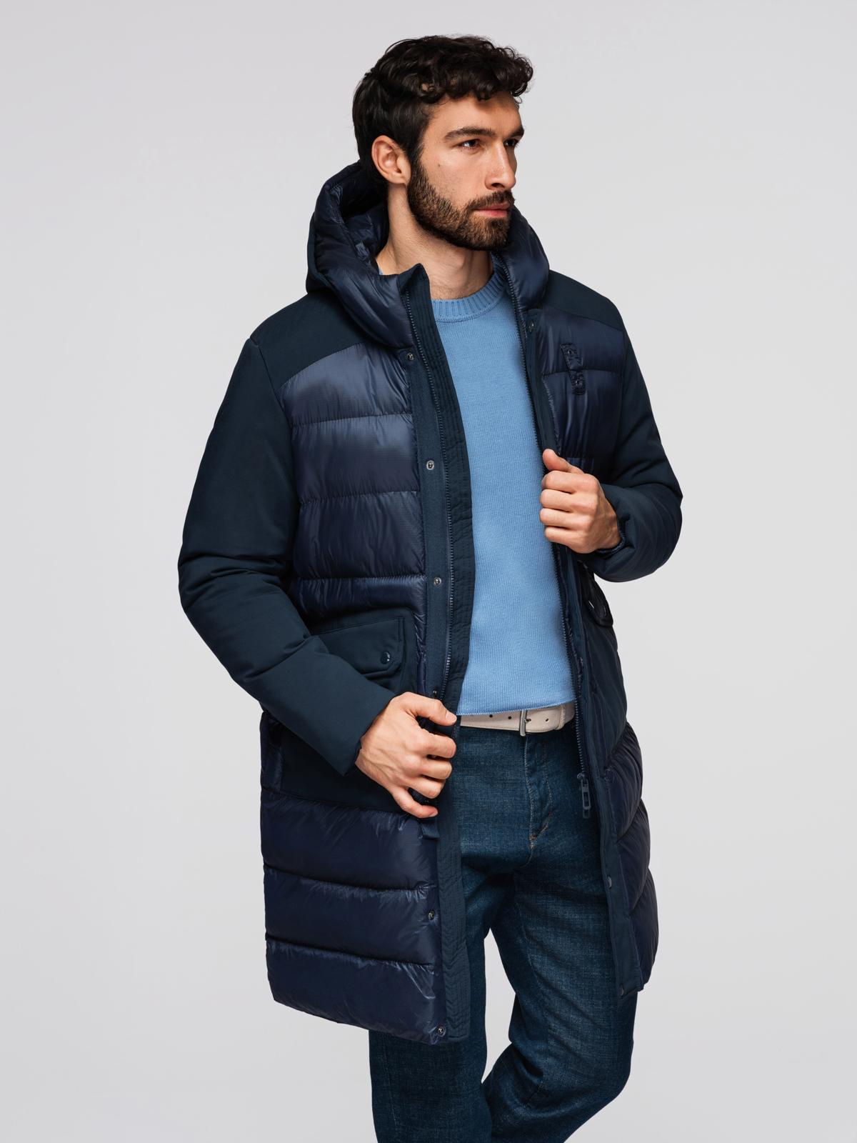 Meeste pikem tepitud talvejope kapuutsiga Ombre Clothing - Image 22