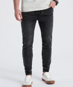 Meeste slim fit jogger-teksapüksid