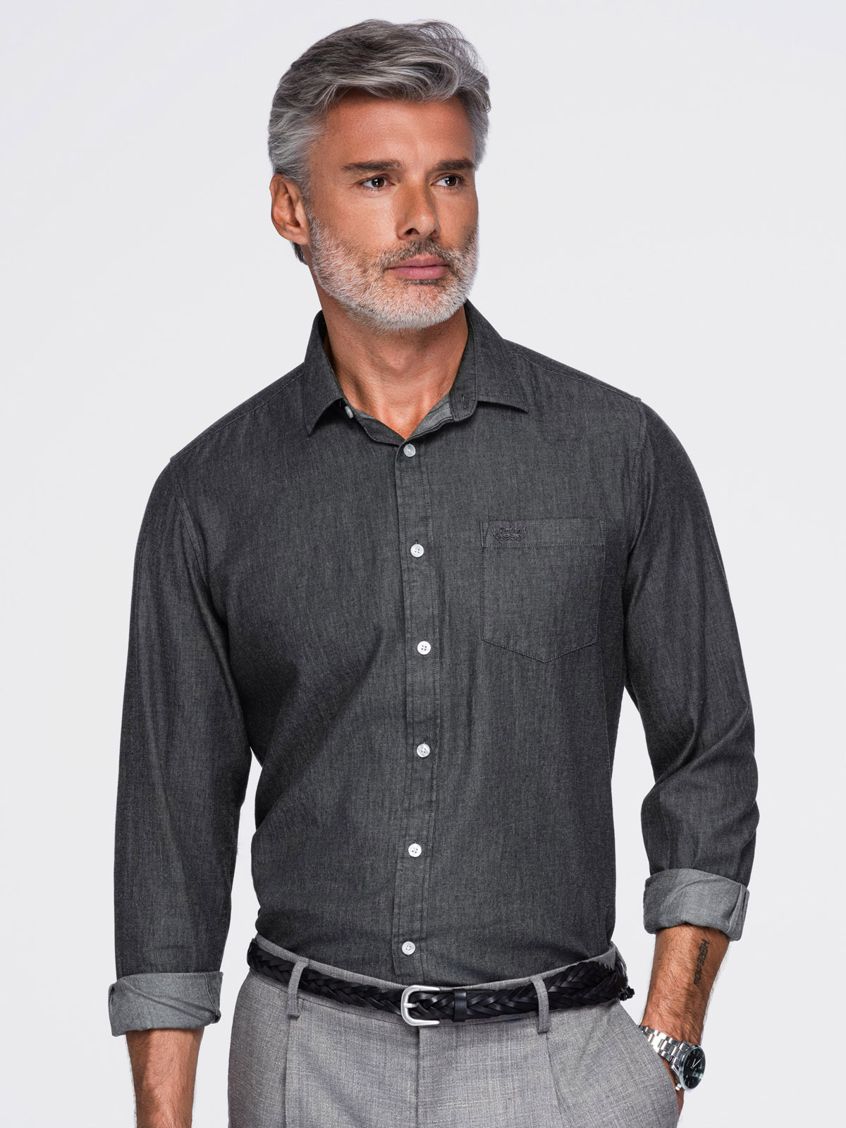 Ombre Clothing meeste pikkade käistega puuvillane triiksärk - Image 11