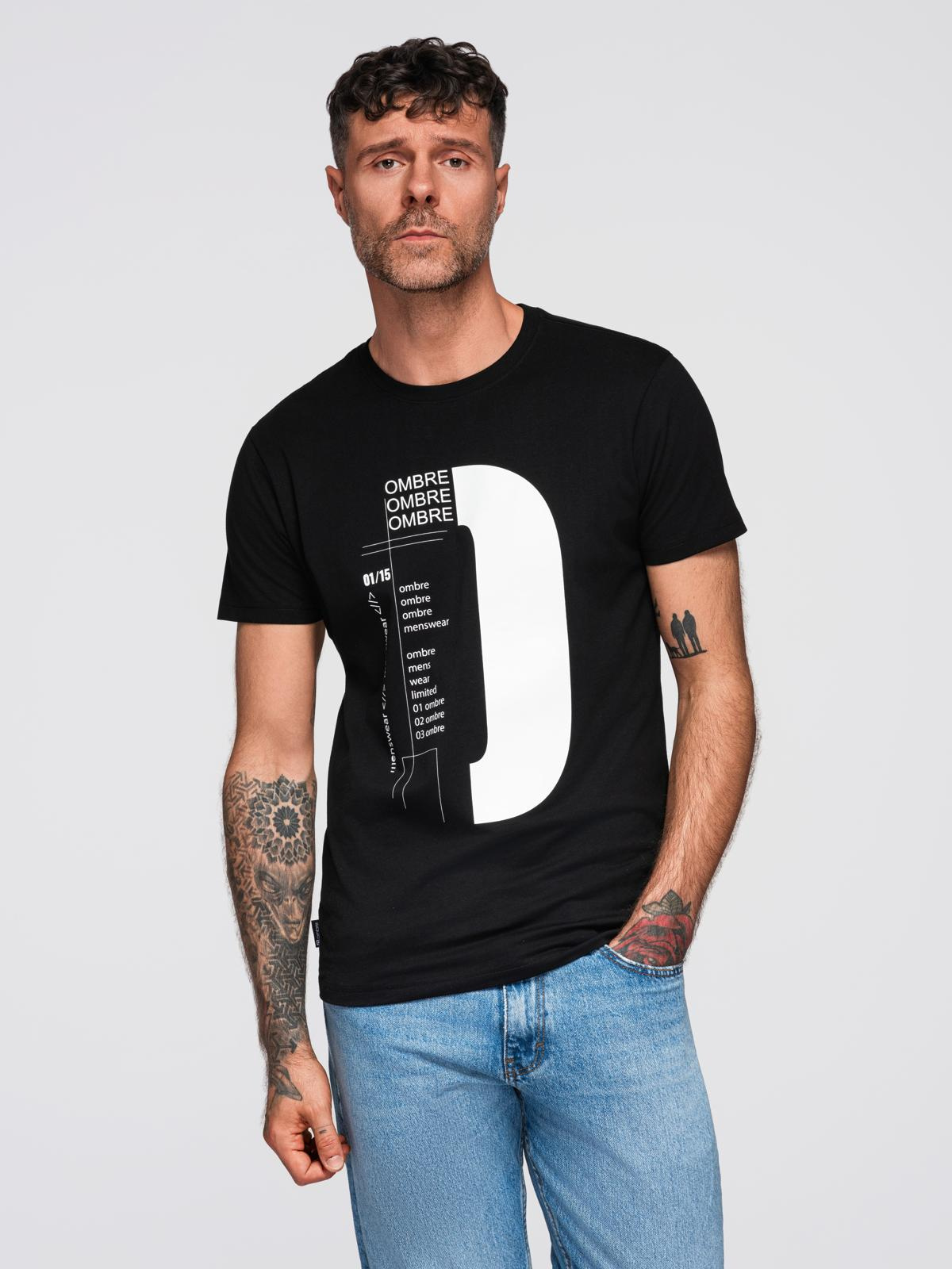 Ombre Clothing meeste trükisega puuvillane T-särk - Image 11