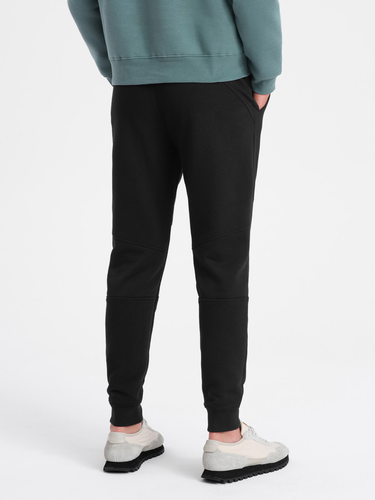 Ombre Clothing meeste dressipüksid ottomani kangast vahetükkidega - Image 11