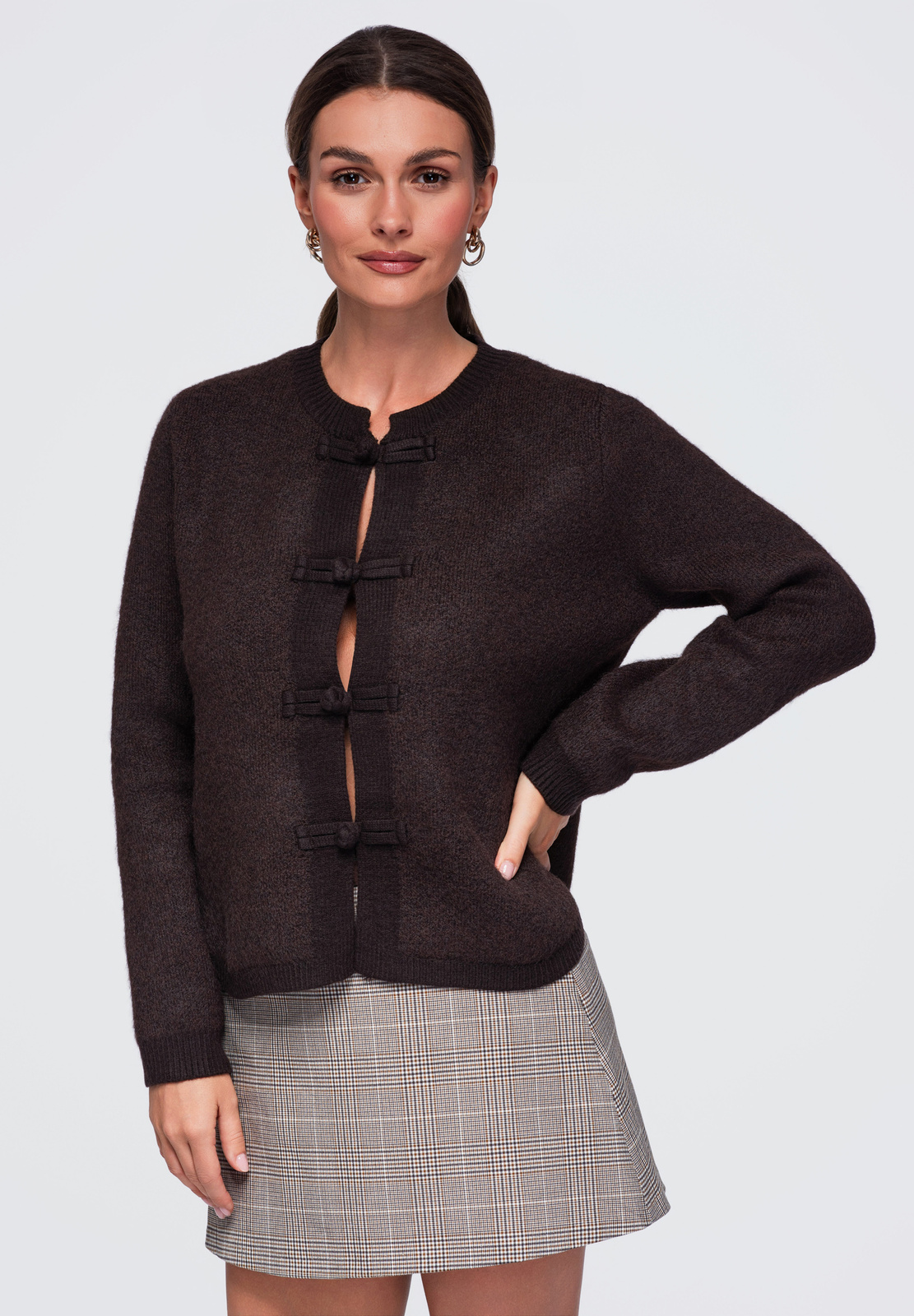 Ombre Clothing naiste nööpkinnisega kootud kampsun - Image 7