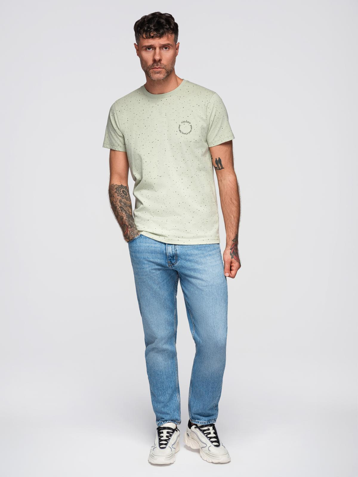 Meeste kammitud puuvillast trükimustriga T-särk Ombre Clothing - Image 13