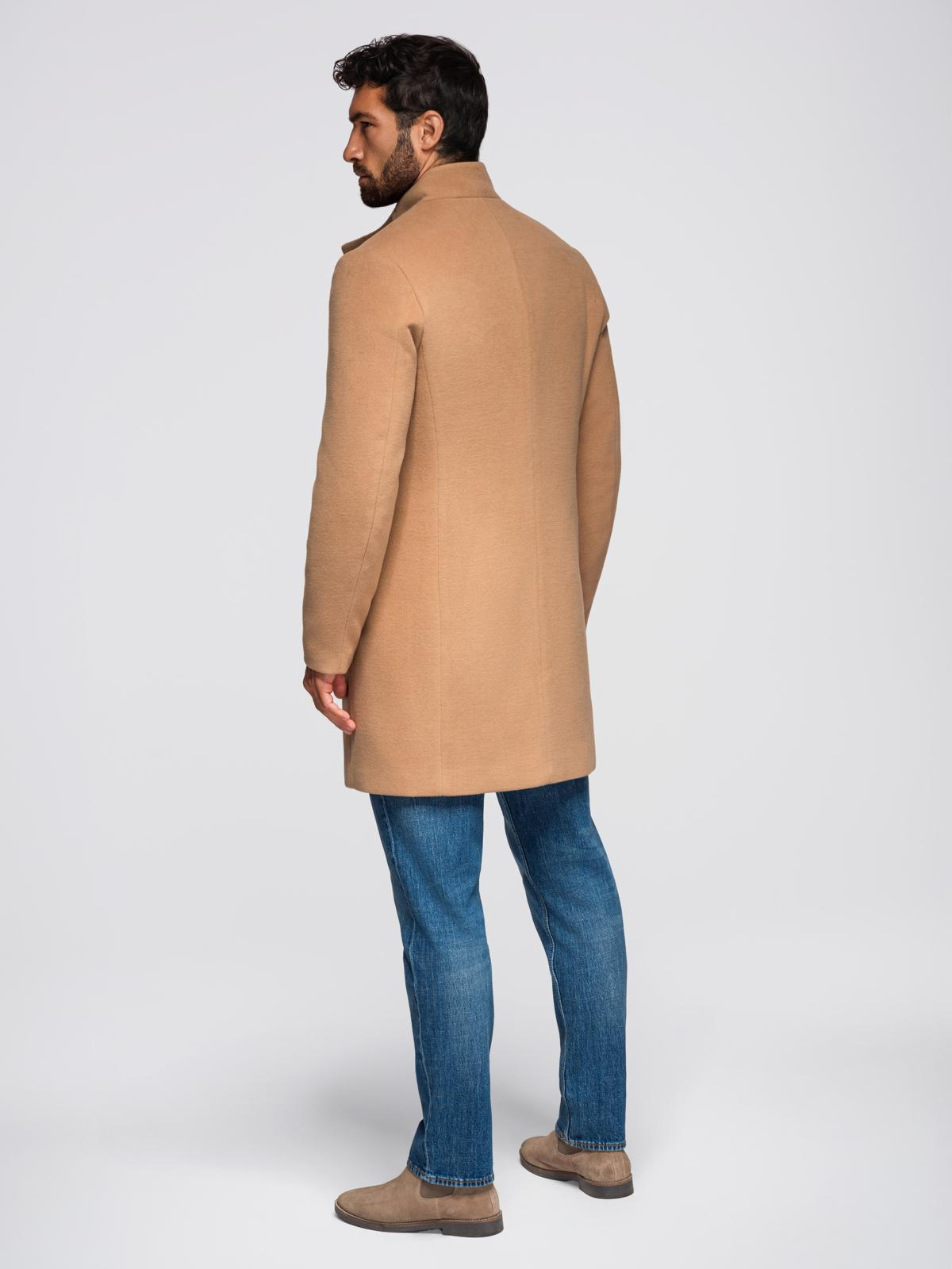 Ombre Clothing meeste poolpikk mantel püstkrae ja nööpidega - Image 34