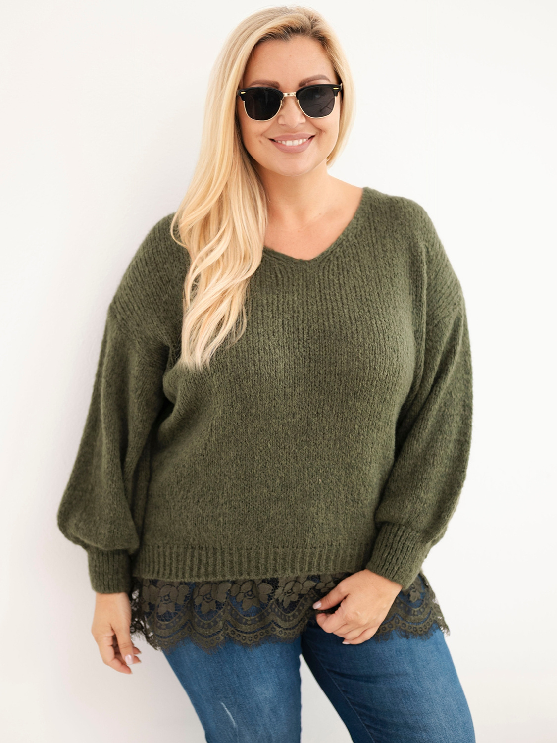 Naiste plus-size kampsun pitsäärega - Image 61