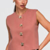 Ombre Clothing lühike naiste vest dekoratiivsete nööpidega - Thumbnail Image 6