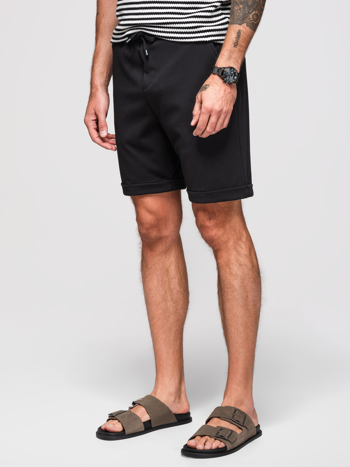 Meeste lühikesed püksid nöörvööga Ombre Clothing - Image 3