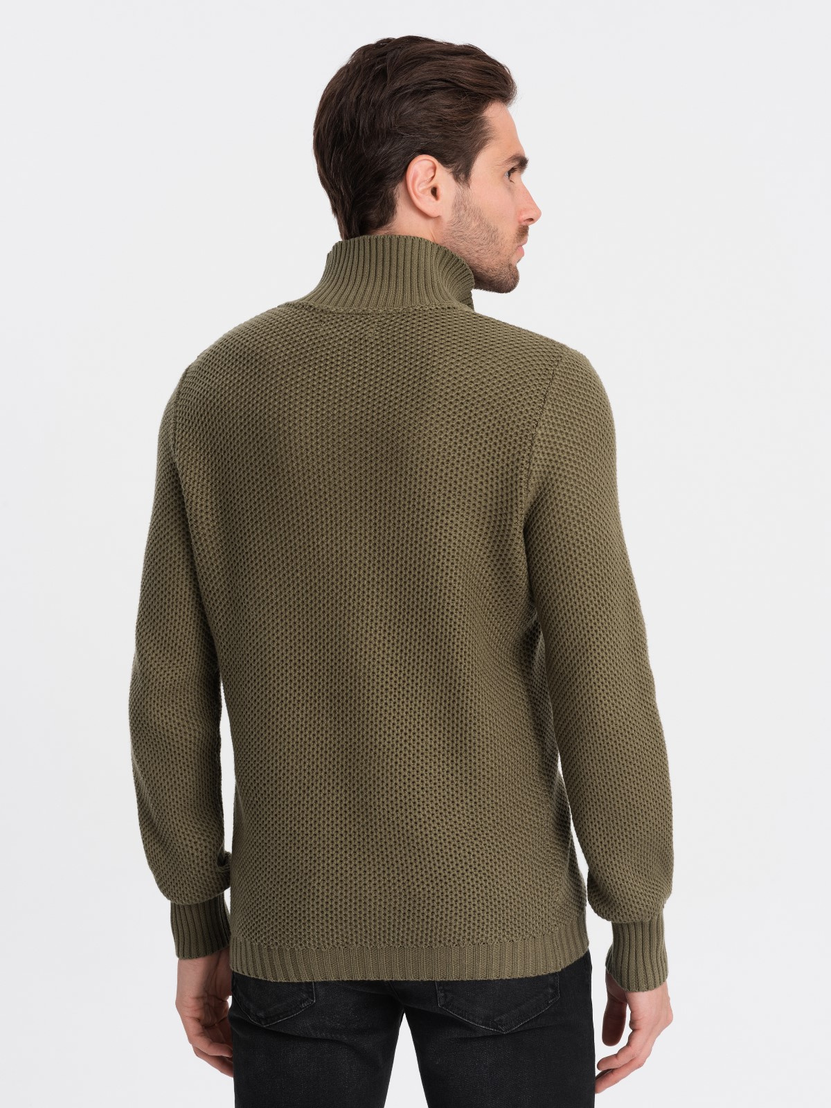 Meeste kootud kampsun püstkrae ja tõmblukuga Ombre Clothing - Image 6