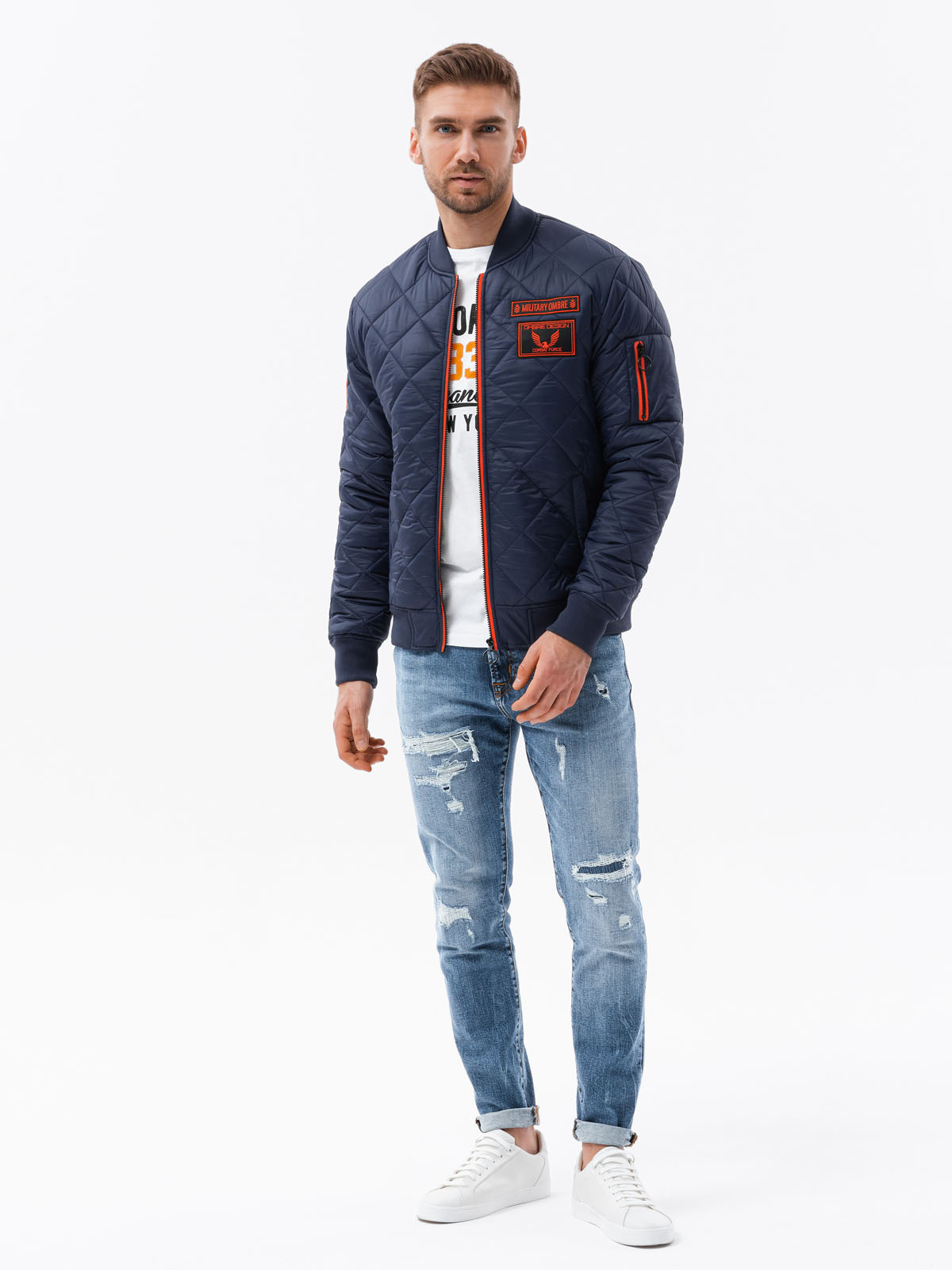 Meeste tepitud bomber-jope Ombre Clothing - Image 4