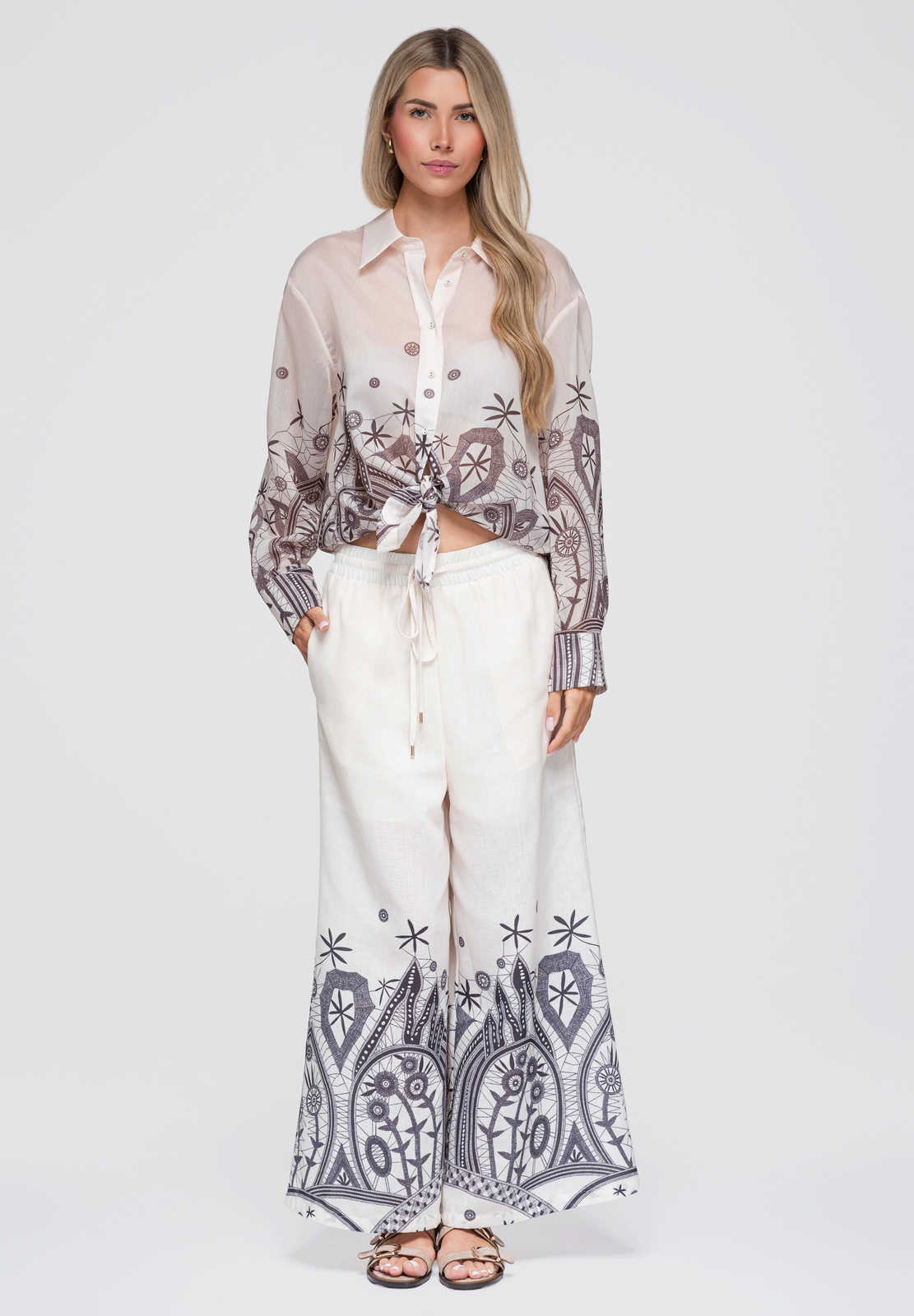Ombre Clothing naiste laiad vabaaja püksid dekoratiivse mustriga - Image 2