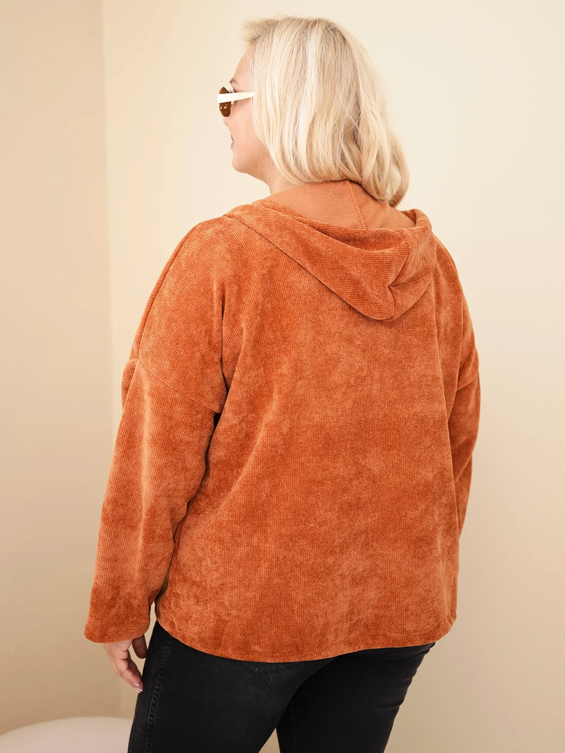 Naiste sametine lukuga kapuutsiga pusa Kesi Plus Size - Image 35