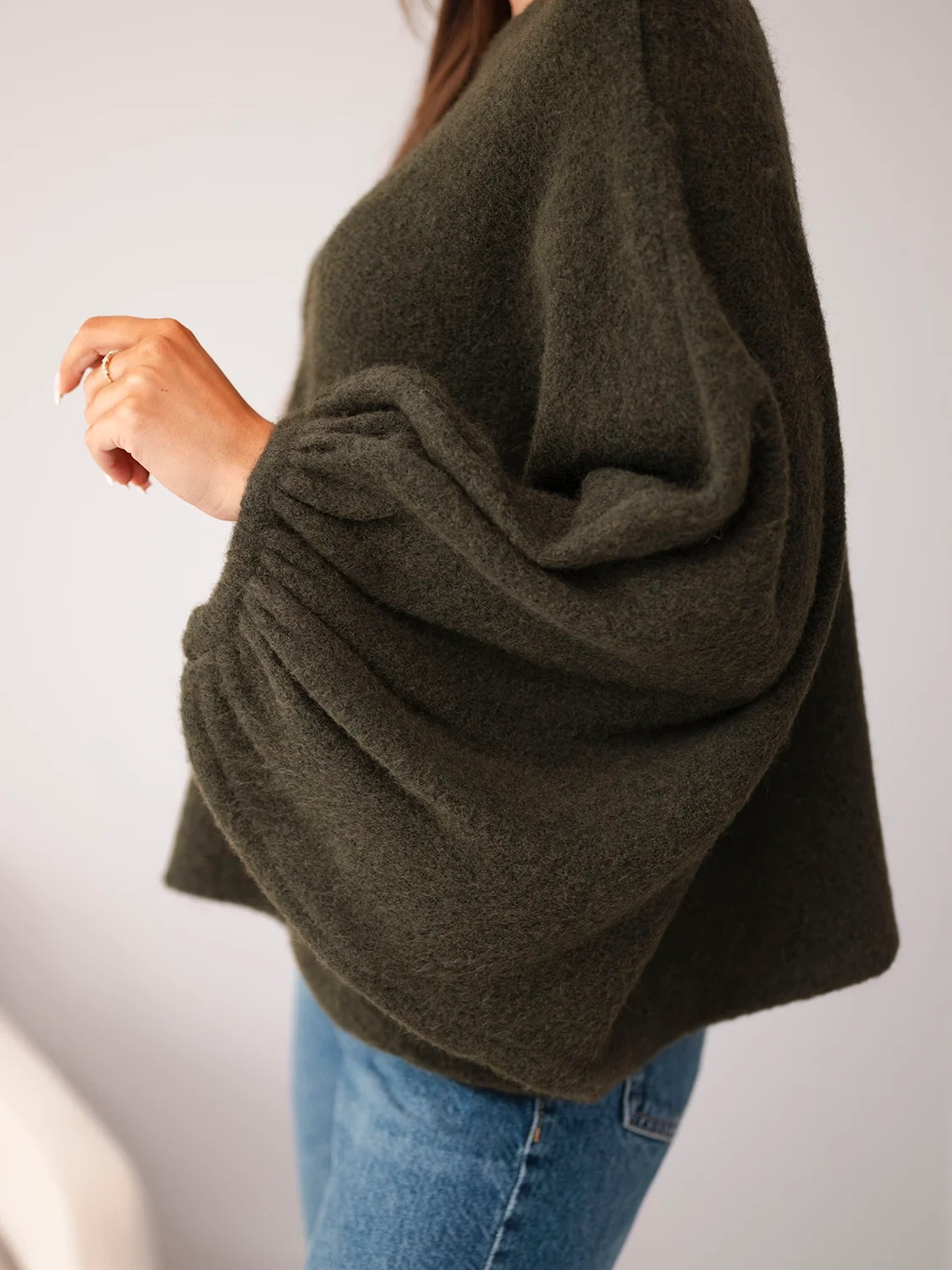 Kesi oversize-lõikega naiste kampsun alpaka villaga - Image 37
