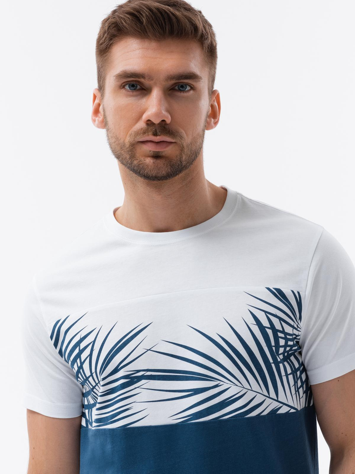 Meeste puuvillane T-särk palmilehtede mustriga Ombre Clothing - Image 1