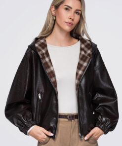Kapuutsiga naiste lühike jakk Ombre Clothing