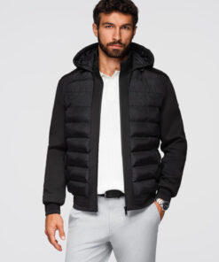 Meeste kapuutsiga hübriidjakk Ombre Clothing