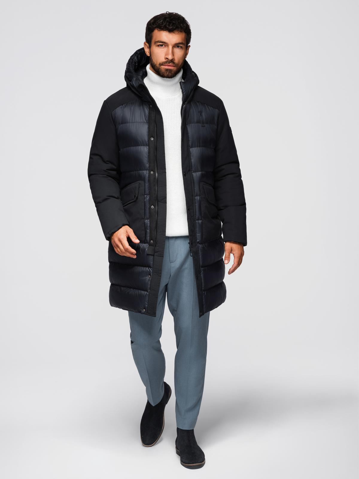 Meeste kapuutsiga tepitud pikem jope Ombre Clothing - Image 3
